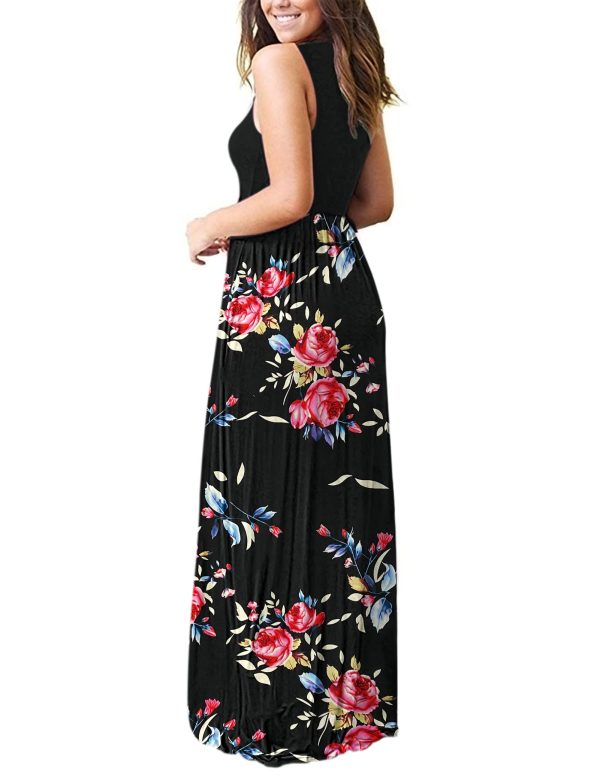 Women's Loose Plain Maxi Dresses Casual Long Dresses with Pockets