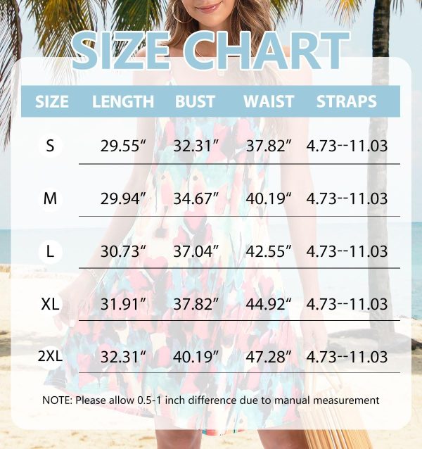 Womens Spaghetti Strap Dress Summer Dresses Beach Cover Ups Casual Sundresses with Pockets