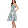 Women's Floral Jacquard Midi Dress