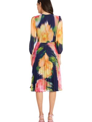 Long Sleeve Chiffon Empire Waist Semi Formal Wedding Guest Dresses for Women