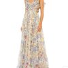 Women's Summer Floral Print Straps Sleeveless V Neck Criss Cross Backless Chiffon Beach Boho Party Long Maxi Dress