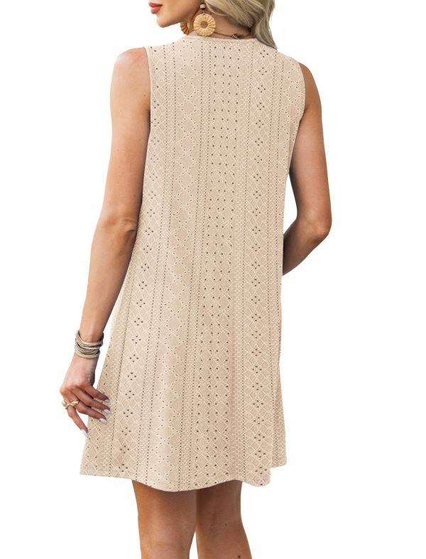 Summer Dresses for Women Sleeveless Beach Vacation Coverup with Pockets (S-2XL)