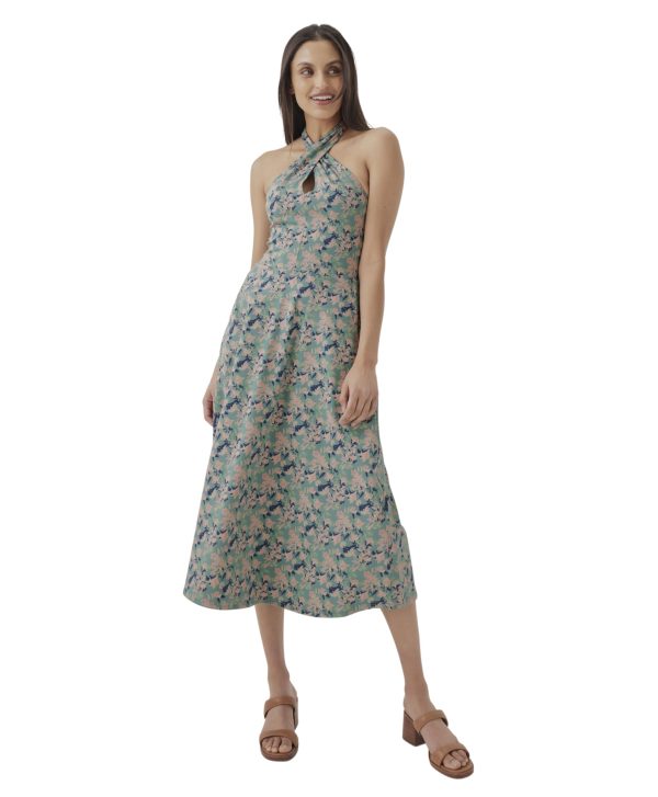 Organic Cotton Women's Fit & Flare Halter Dress