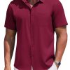 Mens Casual Button Down Shirts Short Sleeve Business Shirts Lightweight Wrinkle Free Dress Shirts