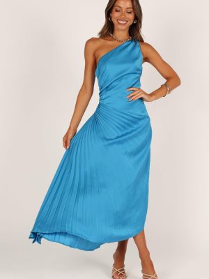 Women's Flin Pleated One Shoulder Midi Dress