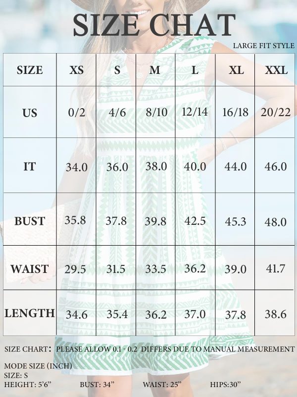 Women's Ruffle Beach Mini Dress Split V Neck A Line Sleeveless Geometric Stripe Tropical Leaf Pattern Summer Dresses