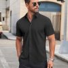 Mens Short Sleeve Dress Shirts Wrinkle Free Casual Button Down Shirts Summer Untucked Dress Shirt