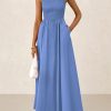 Women's Smocked Maxi Dresses 2025 Summer Beach Sundress Casual Spaghetti Strap Swing A Line Long Flowy Dress
