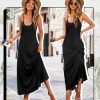 Womens 2025 Casual Sleeveless Sundress Plus Size Loose Plain Long Summer Beach Maxi Dress with Pockets S-5X