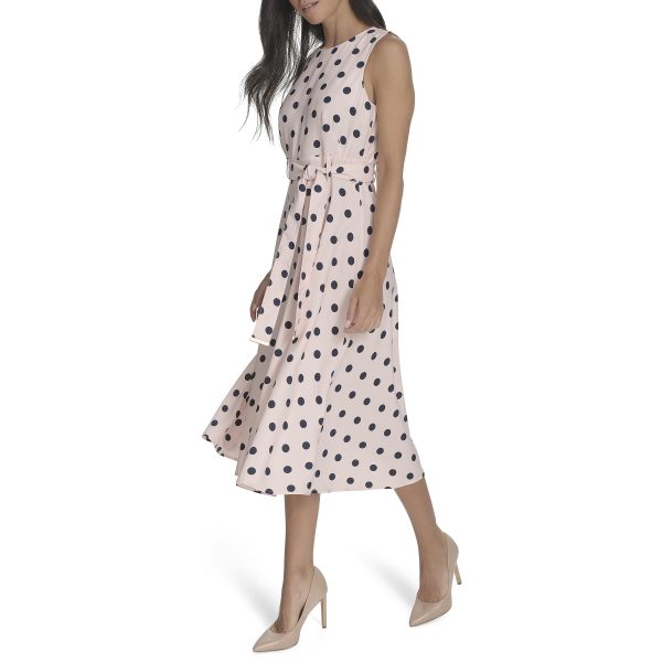 Women's Aline Tie Belt Sleeveless Midi Dress