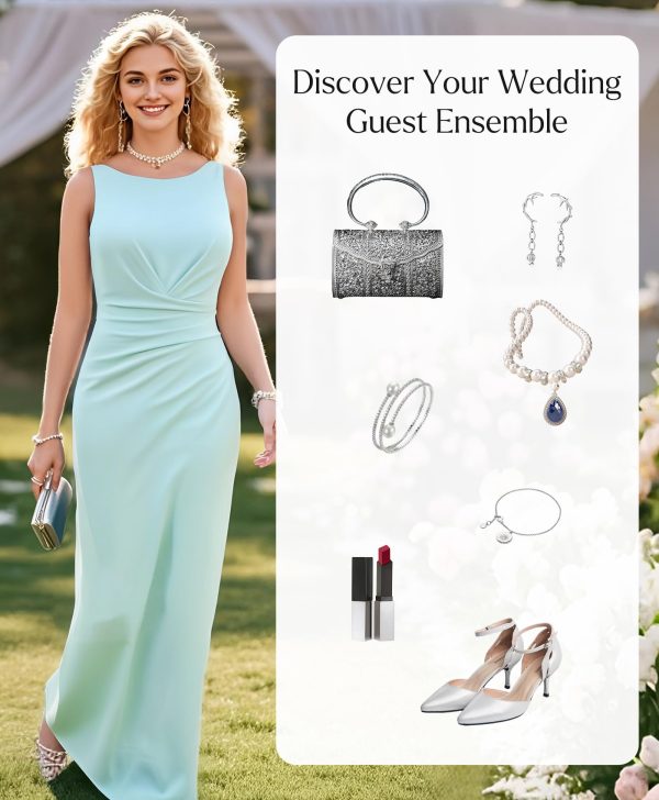 Formal Office Dresses for Women - Long Dress - Ruched Bodycon Maxi Dress Backless