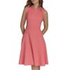 Women's Sleeveless Scoop Neck Fit and Flare Dress