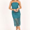 Women's Candice Strapless Lace Midi Dress