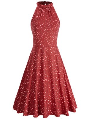 Women's Halter Neck Floral Summer Casual Sundress