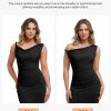 Formal Dresses for Women - Shapewear Cowl Neck Maxi Ruched Bodycon Gowns with Slit - Prom Dress Wedding Guest
