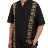 Men's Traditional Mexican Guayabera Shirt Short Sleeve Button Down Embroidered Shirt for Cinco De Mayo Shirts