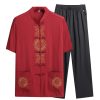 Cotton and linen clothes, Tang suit, Chinese summer dress, men's national style short-sleeved