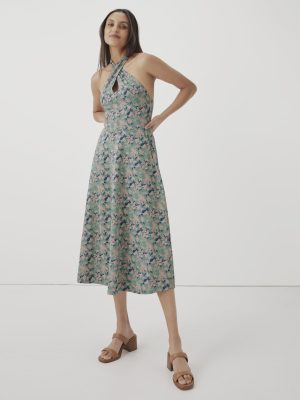 Organic Cotton Women's Fit & Flare Halter Dress