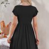 Women Summer Dresses Sleeveless Casual Loose Swing Button Down Midi Dress with Pockets