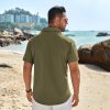 Men's Casual Button Down Shirts Short Sleeve Beach Summer Shirt Vacation Wedding Shirts with Pocket