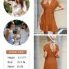 Womens Summer Dresses 2025 Short Sleeve V Neck Empire Waist Drawstring Casual Ruffle A-Line Swing Mini Babydoll Dress