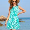 Summer Dresses for Women 2025 Casual Sundresses Beach Cover Ups Sleeveless Tshirt Swing Dress with Pockets