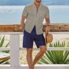 Men's Casual Button Down Shirts Short Sleeve Textured Summer Beach Shirt Cuban Vacation Shirts with Pocket