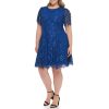 Women's Lace Midi Dress with Flutter Sleeves and Boat Neck