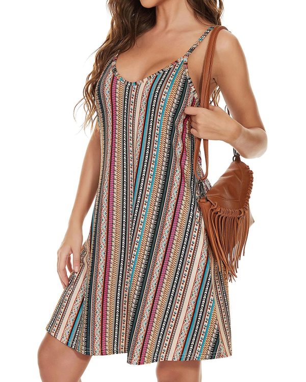 Womens Spaghetti Strap Dress Summer Dresses Beach Cover Ups Casual Sundresses with Pockets