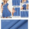 Women Summer Dresses Sleeveless Casual Loose Swing Button Down Midi Dress with Pockets