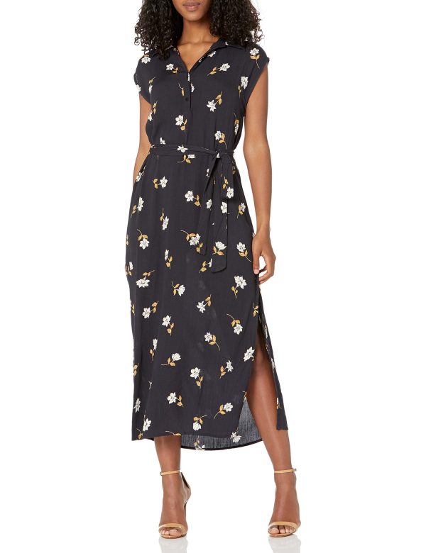 Women's Lovely Ways Button Front Midi Dress