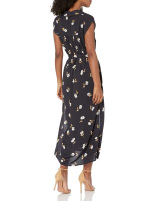 Women's Lovely Ways Button Front Midi Dress
