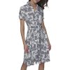 Women's Short Sleeve V-Neck Faux Wrap Midi Dress