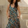 Women's Summer Dress 2025 Sleeveless Floral Boho Sundress Swimsuit Coverup Casual Loose Beach Vacation Tank Dresses