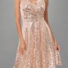 Women's Sequin Dresses Sleeveless V-Neck Sparkly Glitter Evening Party Dress