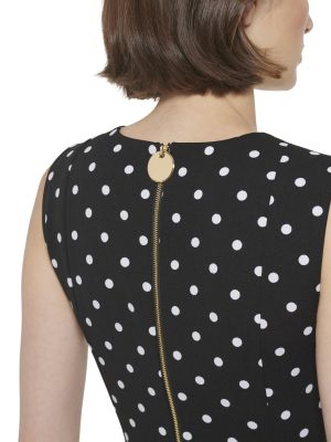 Women's Scuba Crepe Fit and Flare Sleeveless Dress