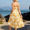 Women's Summer Floral Dress 2025 Spaghetti Strap Smocked Tiered Casual Boho Maxi Long Sundress with Pockets