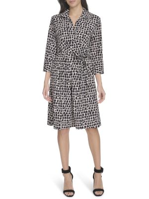 Women's Printed Self Tie Dress