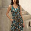 Women's Summer Dress 2025 Sleeveless Floral Boho Sundress Swimsuit Coverup Casual Loose Beach Vacation Tank Dresses