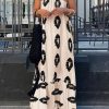 Women's Summer One Shoulder Maxi Dresses Printed Flowy Boho Beach Vacation Long Sundress
