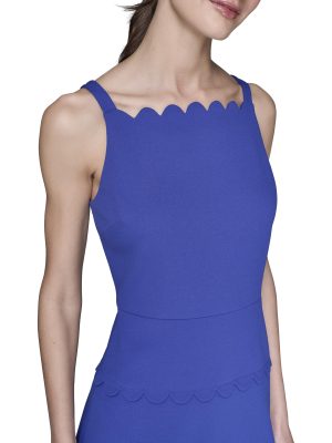 Women's Sleeveless Square Neck Scuba Crepe Mini Dress