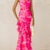 Maxi Dresses for Women 2025 Floral Beach Sundress Spaghetti Strap Tiered Summer Wedding Guest Long Dress