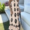 Women's Summer One Shoulder Maxi Dresses Printed Flowy Boho Beach Vacation Long Sundress