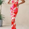 Women's 2025 Summer Floral Bodycon Maxi Dresses Ribbed Strapless Tube Casual Boho Party Long Dress