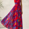 Women Summer Floral Maxi Dresses Elegant Spaghetti Strap Dress Printed Party Dress Beach Long Dresses