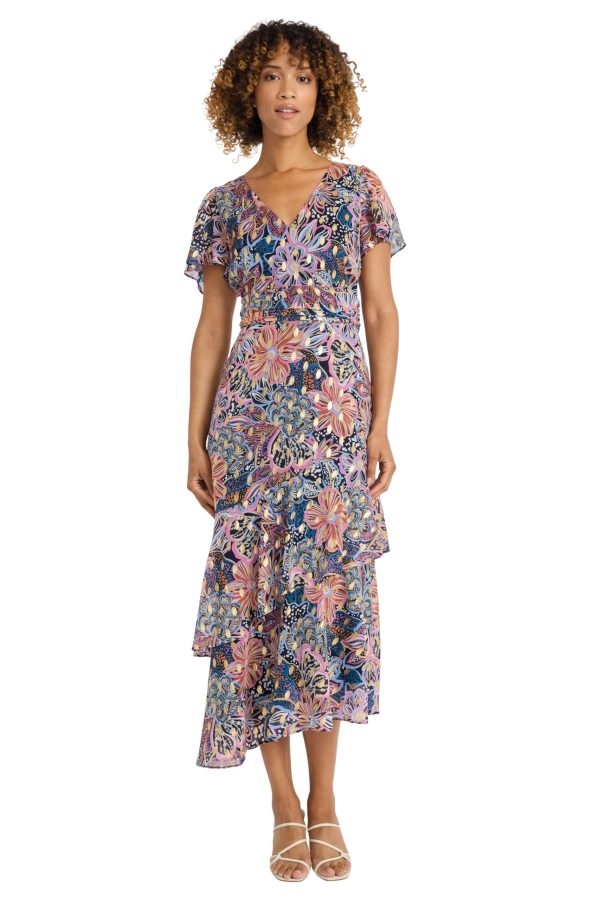 Floral Women's Midi Ruffle Hem-Perfect Wedding Guest-Summer Dresses