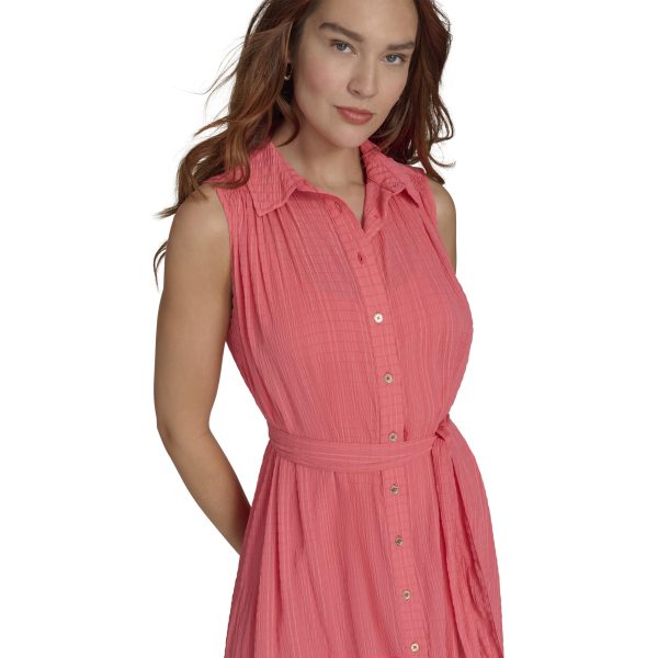 Women's Sleeveless Midi Shirt Dress