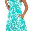 Summer Dresses for Women 2025 Casual Sundresses Beach Cover Ups Sleeveless Tshirt Swing Dress with Pockets