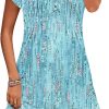 Womens Casual Dresses Short Sleeve Summer Dresses 2025 Boho Floral Beach Sundresses Spring A-Line Dress with Pockets