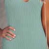 Womens 2025 Summer V Neck Knit Midi Dress Bodycon Casual Sleeveless Ribbed Party Sweater Dresses
